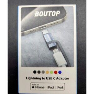 Boutop Lightning To USB C Charging Adapter MFI Licensed 3 Units Included Ipad